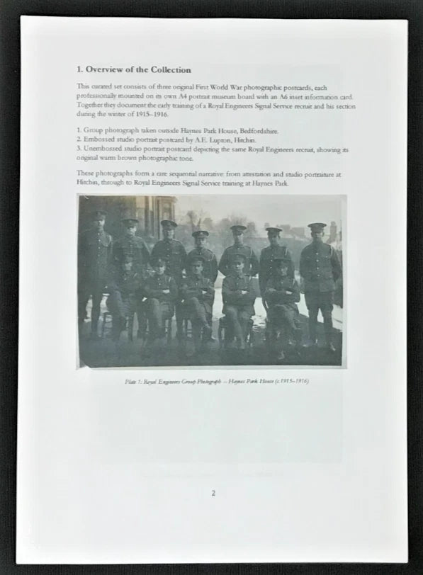 Royal Engineers Signal Service Training Photographs, Hitchin & Haynes Park (1915–1916)